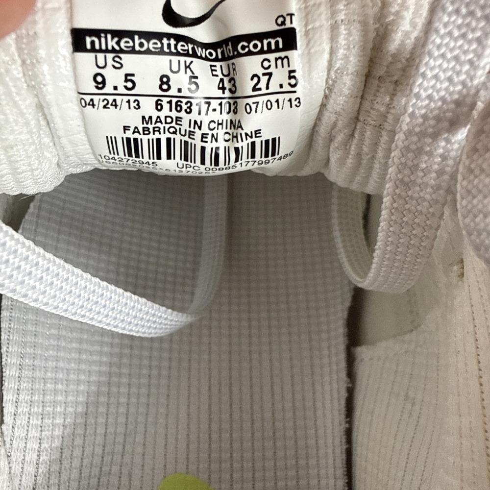 Nike Air Max 90 CMFT Tape White Neon Yellow Sz 9.5 - Picture 6 of 6